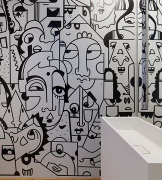 illustrierte Wand